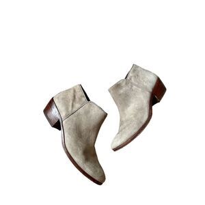 Sam Edelman Boots Womens 7 Petty Ankle Booties Tan Leather Block Heels Casual